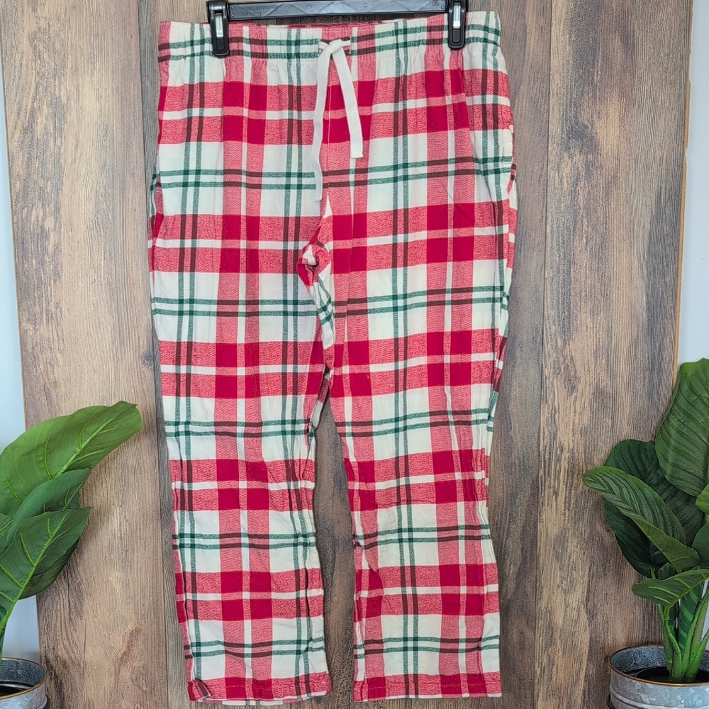 Old Navy Red and White Plaid Lounge Pajama Track Pants XL W230